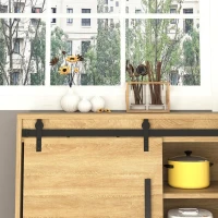 System do drzwi przesuwnych HOMCOM prowadnica do drzwi przesuwnych okucia do podwójnych drzwi drewnianych akcesoria stal węglowa kolor czarny 200 x 0,6 x 18 cm(m-7)