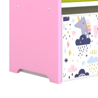 AIYAPLAY Scaffale Portagiochi Bambini a 3 Livelli con 6 Contenitori, Tema Ragazza Rosa, per Cameretta e Sala Giochi(m-12)