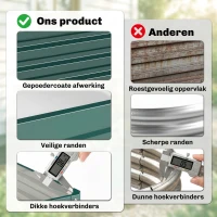 Outsunny Bedplantenbak met Stalen Kast Groen 120 x 120 x 30 cm(m-5)