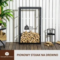 HOMCOM REGAŁ NA DREWNO OPAŁOWE 100 kg STAL czarny(m-4)