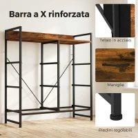 HOMCOM Cassettiera Camera da Letto con 6 Cassetti, Mobile con Cassetti Salvaspazio, Stile Industriale, Marrone Rustico(m-7)
