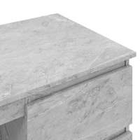 HOMCOM Scrivania Ufficio con 3 Cassetti 100x50 cm, Scrivania Salvaspazio per Studio Casa Ufficio, Grigio Effetto Marmo(m-10)