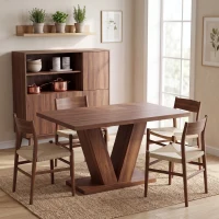 HOMCOM Tavolo da Pranzo Rettangolare per 4 Persone, 120x80 cm Tavolo Cucina con Piano Effetto Legno, Noce(m-12)