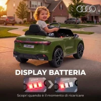 AIYAPLAY Macchina Elettrica per Bambini 12V Audi A5L con Telecomando, Batteria al Litio, 2 Motori, Telecomando, Verde(m-8)