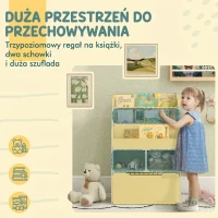 HOMCOM Dziecięcy regał z szufladą, regał na książki z przegrodami, 60 x 29,9 x 90 cm, zielony(m-4)