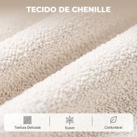 HOMCOM Poltrona Relax Reclinável Elétrica Elevatória com 2 Pontos de Massagem, Assento com Molas e Apoio para os Pés, Chenille Creme(m-7)
