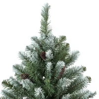 HOMCOM Albero di Natale Innevato 180 cm con 802 Rami, 59 Pigne, Effetto Realistico, Base Pieghevole in Metallo(m-12)