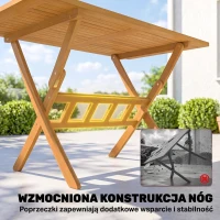 Outsunny Zestaw mebli ogrodowych FSC z drewna, 5-cz., składany stół z 4 krzesłami, lamelowy design(m-6)