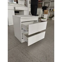 HOMCOM Comodino Camera da Letto, Comodino con 2 Cassetti, Tavolino Salotto per Soggiorno, 40x34x46.5cm, Bianco(m-3)