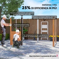 Outsunny Casetta da Giardino in Acciaio Effetto Legno e Doppie Porte Scorrevoli, 278x195x215 cm, Marrone(m-15)