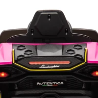AIYAPLAY Macchina Elettrica Bambini 3-6 Anni 12V Lamborghini Autentica con 2 Motori, Porta a Forbice, Sospensioni, Rosa(m-12)