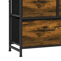 HOMCOM Cassettiera per Camera da Letto con 5 Cassetti, Mobiletto con Cassetti, Stile Industriale, Marrone e Nero(m-10)