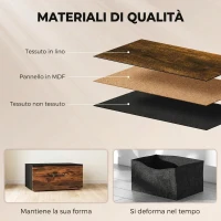 HOMCOM Cassettiera per Camera da Letto con 5 Cassetti, Mobiletto con Cassetti, Stile Industriale, Marrone e Nero(m-6)