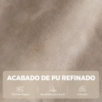 HOMCOM Sillón 2 Plazas Relax Reclinable Manual Ajuste Separado hasta 155º Sillón Relax de PU Reposapiés y Asiento Amplio Caqui(m-7)