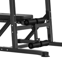 HOMCOM Postazione Pieghevole e Multiuso per Allenamento in Acciaio con Barra Trazioni e Sedia Romana, 92x178x200-236cm(m-10)