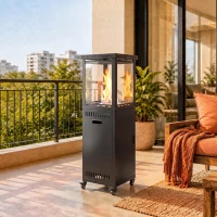 Outsunny Riscaldatore a Gas da Esterno 13 kW, Stufa a Gas Propano Portatile, Regolazione Continua Calore(m-14)