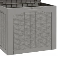 Outsunny Baule da Esterno da 97L in PP, Baule da Giardino Impermeabile con Maniglie Integrate e Gancio per Lucchetto(m-11)