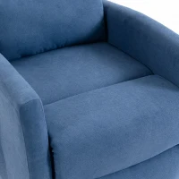 HOMCOM Poltrona Massaggiante e Reclinabile a 160° con Poggiapiedi e Telecomando, 66x91x108 cm, in Ciniglia Blu Scuro(m-11)