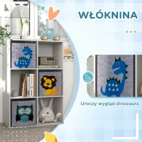 Regał dziecięcy ZONEKIZ z 3 szufladami na zabawki Biały+Szary 61,8 x 29,9 x 91,5 cm(m-5)