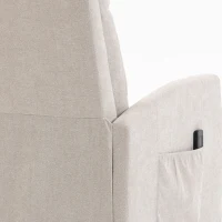 HOMCOM Poltrona Massaggiante e Reclinabile a 160° con Poggiapiedi e Telecomando, 66x91x108 cm, in Ciniglia Bianco Crema(m-12)