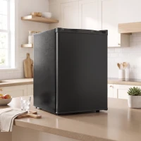 HOMCOM Frigorifero Piccolo 72.5L con Scomparto per Ghiaccio, Mini Frigo con Termostato Regolabile a 7 livelli, Nero(m-14)