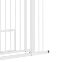 PawHut Cancelletto di Sicurezza per Cani Estensibile 76-104cm, Alto 106cm, Cancellino Cani Taglia Grande, Bianco(m-12)