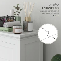 HOMCOM Mueble de Baño Columna de Baño con Cajón 2 Puertas y Estantes Ajustables Armario de Baño Moderno 60x30x102,5 cm Blanco(m-7)