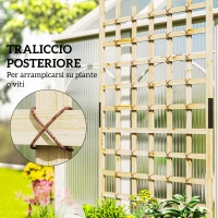 Outsunny Orto Rialzato da Esterno in Legno Grigliato, Fori di Drenaggio, Ruote, per Fiori Verdure 82.5x35x186cm Naturale(m-4)