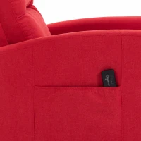 HOMCOM Poltrona Massaggiante e Reclinabile a 160° con Poggiapiedi e Telecomando, 66x91x108 cm, in Ciniglia Rosso Vino(m-12)