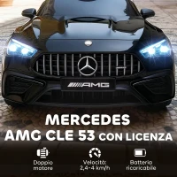 AIYAPLAY Macchina Elettrica per Bambini 12V Mercedes-AMG, Auto Elettrica per Bambini, 2 Motori, Telecomando, Nero(m-4)