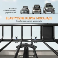 HOMCOM uniwersalny kosz dachowy do samochodu bagażnik dachowy kosz bagażowy kosz na bagaż półka metal czarny 162 x 99 x 16 cm(m-5)