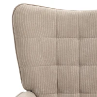 HOMCOM Fauteuil de Salon avec Repose-Pied, Fauteuil d'Appoint Capitonné en Velours Côtelé, Dossier Haut et Accoudoirs, Marron(m-11)