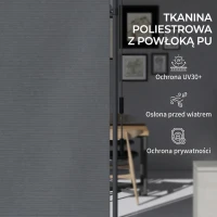 Outsunny Markiza pionowa z osłoną przeciwsłoneczną, roleta balkonowa 120 x 220-310cm, osłona balkonu z korbowym mechanizmem, odporna na warunki atmosferyczne, osłona ogrodowa, poliester, ciemnoszary(m-6)