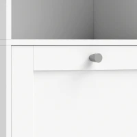 HOMCOM Mobile Bagno Alto Stretto 170cm, Scomparto Aperto, Ripiano Regolabile, per Lavanderia, Moderno, Bianco(m-12)