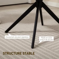 HOMCOM Fauteuil de salon pivotant capitonné grand confort piètement en acier et tissu effet polaire teddy blanc(m-7)