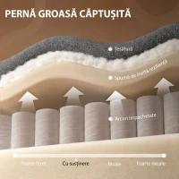 HOMCOM Fotoliu Reclinabil Manual din Material Tip In, cu Suport pentru Picioare și Cotiere Căptușite, Gri Închis(m-6)