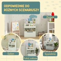 HOMCOM Dziecięcy regał z szufladą, regał na książki z przegrodami, 60 x 29,9 x 90 cm, zielony(m-7)