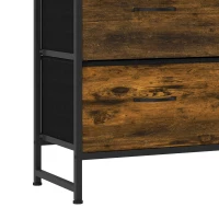 HOMCOM Cassettiera Camera da Letto con 6 Cassetti, Mobile con Cassetti Salvaspazio, Stile Industriale, Marrone Rustico(m-10)