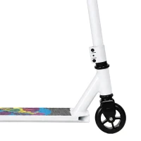 SPORTNOW Scooter Acrobático para Trucos con Plataforma de Aluminio Rodamientos ABEC-7 Ruedas 100 mm Manillar 360° Blanco(m-14)