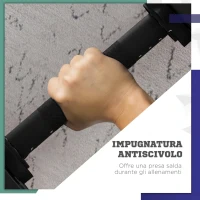 SPORTNOW Set 2 in 1 con 2 Manubri Convertibili in Bilanciere, Peso Totale 25 kg e Dischi Pesi Regolabili, Nero(m-6)