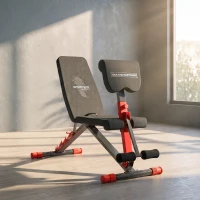 SPORTNOW Panca Pesi Regolabile per Home Gym, Pieghevole 300 kg, Inclinata/Declinata/Piana, 6 Posizioni Schienale(m-13)
