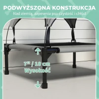 Podwyższone legowisko dla psa z daszkiem, na zewnątrz(m-7)