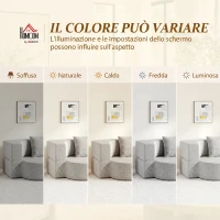 HOMCOM 2 in 1 Divano Letto 2 Posti con 2 Cuscini Sfoderabili, Braccioli, Seduta Imbottita, in Ciniglia, Grigio Chiaro(m-9)