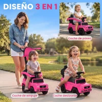 HOMCOM Coche Correpasillos para Niños de 1-3 Años con Licencia Mercedes G350 Capota Extraíble y Barandilla 85,5x40,5x95 cm Rosa(m-5)