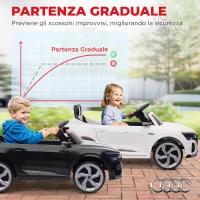 AIYAPLAY Macchina Elettrica per Bambini 12V AUDI Q8 ETRON, 2 Motori, Telecomando, Sospensioni, Fari, Musica, Bianco(m-7)