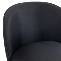 HOMCOM Set 2 Sgabelli da Bar con Schienale e Poggiapiedi, Rivestimento in Tessuto e Gambe in Acciaio, Nero(m-7)