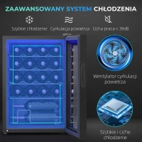 Lodówka na wino 20 butelek, 53L, 5-18℃, kompresor(m-4)