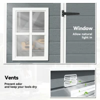 Outsunny 10 x 6 ft Resin Garden Shed, Outdoor Storage Shed with Floor, Windows, Lockable Doors and Vents, Grey(m-5)