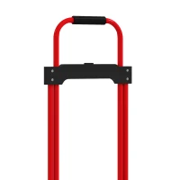 HOMCOM Carrello Portapacchi con Maniglia Telescopica, Carrello Pieghevole, Portata 60kg, Telaio Acciaio, Rosso(m-10)