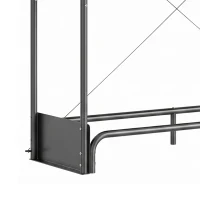 Outsunny Portalegna da Interno ed Esterno in Acciaio Zincato con Copertura e Borsa in Oxford 600D, Portata 300 kg, Nero(m-11)